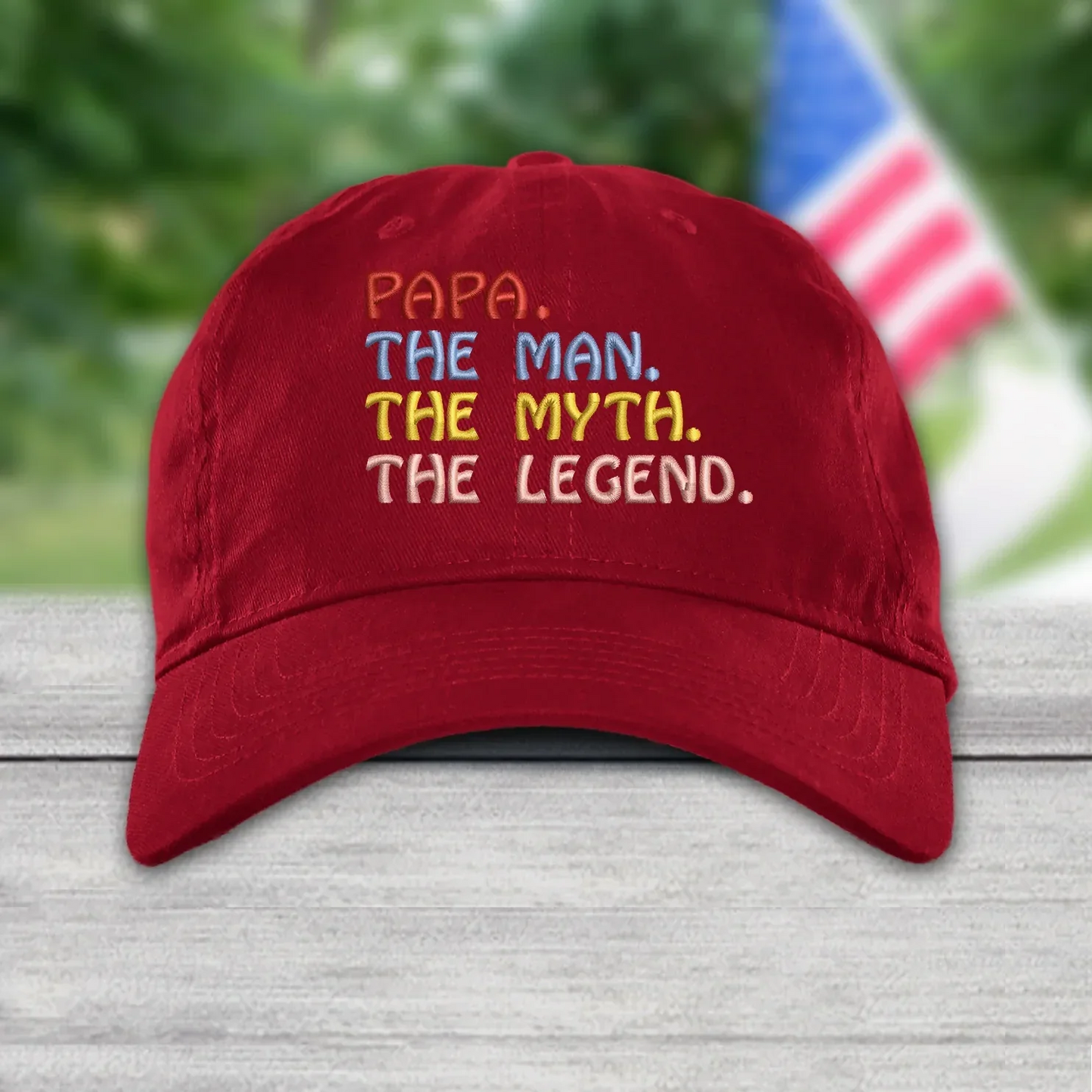 Godmerch Papa The Man The Myth The Legend, Custom Nickname Embroidery Cap
