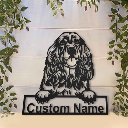 Godmerch- Cut Metal Sign- Personalized Cocker Spaniel Dog Metal Sign Art, Custom Cocker Spaniel Dog Metal Sign, Dog Gift