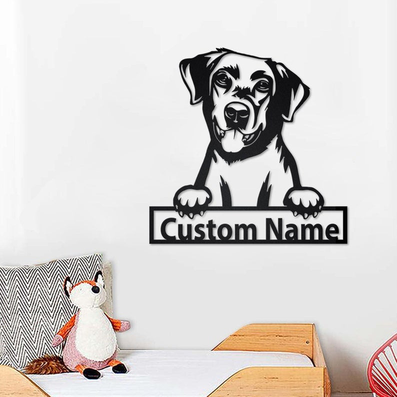 Godmerch- Cut Metal Sign- Personalized Labrador Retriever Metal Sign, Labrador Retriever Metal Wall Art, Dog Metal Sign