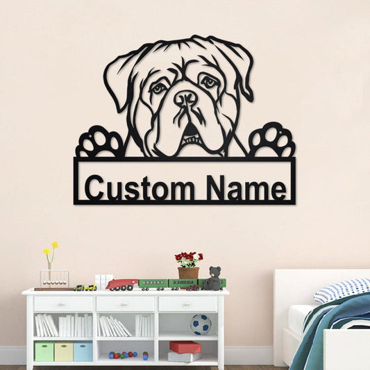 Personalized Dogue De Bordeaux Metal Sign, Dog Metal Wall Art, Dog Metal Wall Decor, Custom Dogue De Bordeaux Dog