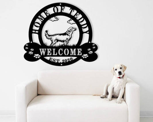Custom GOLDEN RETRIEVER Dog Metal Wall Decor - Golden Retriever Gifts Funny- Decoration For living Room