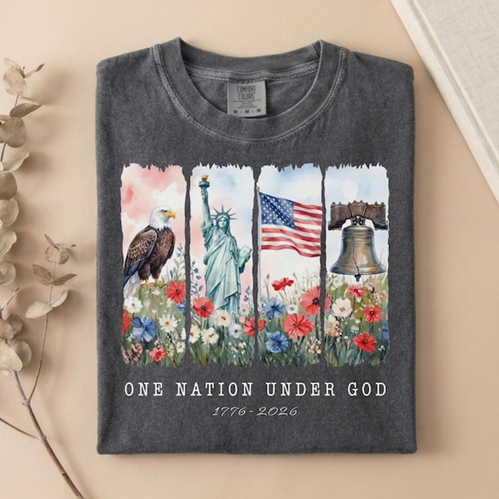Comfort Colors America 1776-2026 Shirt, Faith and Freedom Christian Tee, Patriotic Eagle Statue of Liberty USA Shirt, 250th Anniversary Shirt