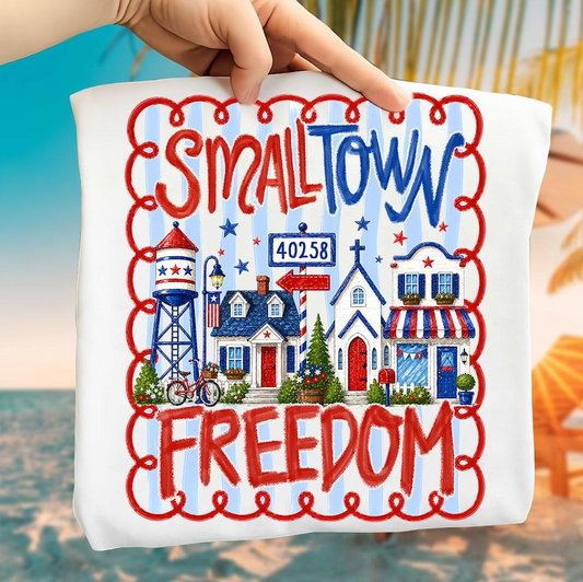 Comfort Colors Small Town Freedom Shirt, Patriotic Americana Town Graphic Tee, Fourth of July USA Small Town Pride T-Shirt, 250th Anniversary