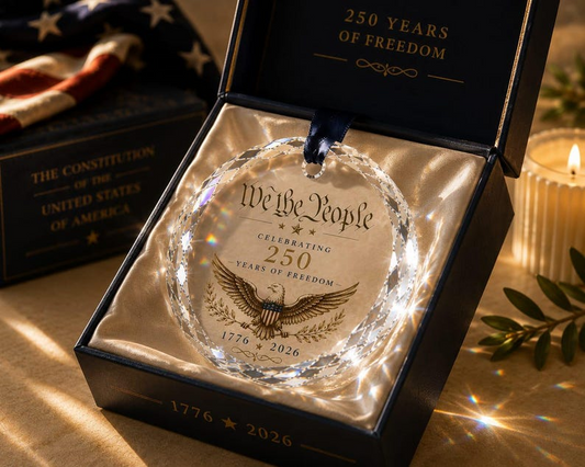 We The People 250th Anniversary Ornament, Patriotic America Heritage Keepsake, 1776-2026 Custom Christmas Gift