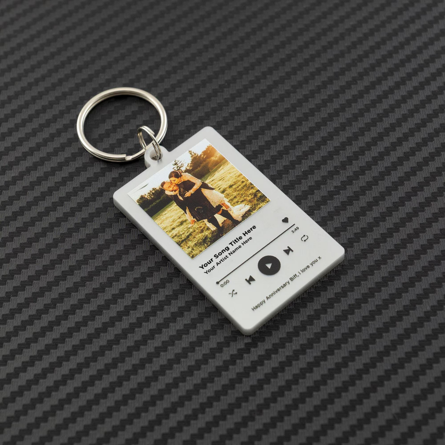 Custom Music Style Photo Keychain, Personalized Love Memory Keepsake