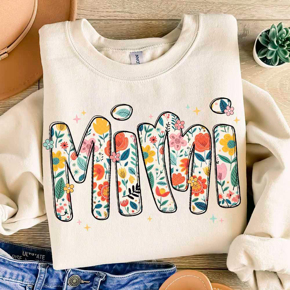 Personalized Floral MAMA Sweatshirt – Custom Names for Mother’s Day Gift, Perfect for Moms