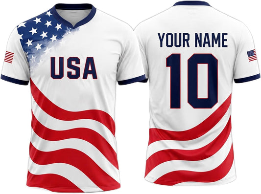 Custom USA Soccer Jersey 2026, Personalized Team Shirt for Men, Uniform with Name Number for Men Women Kids Fan Gifts