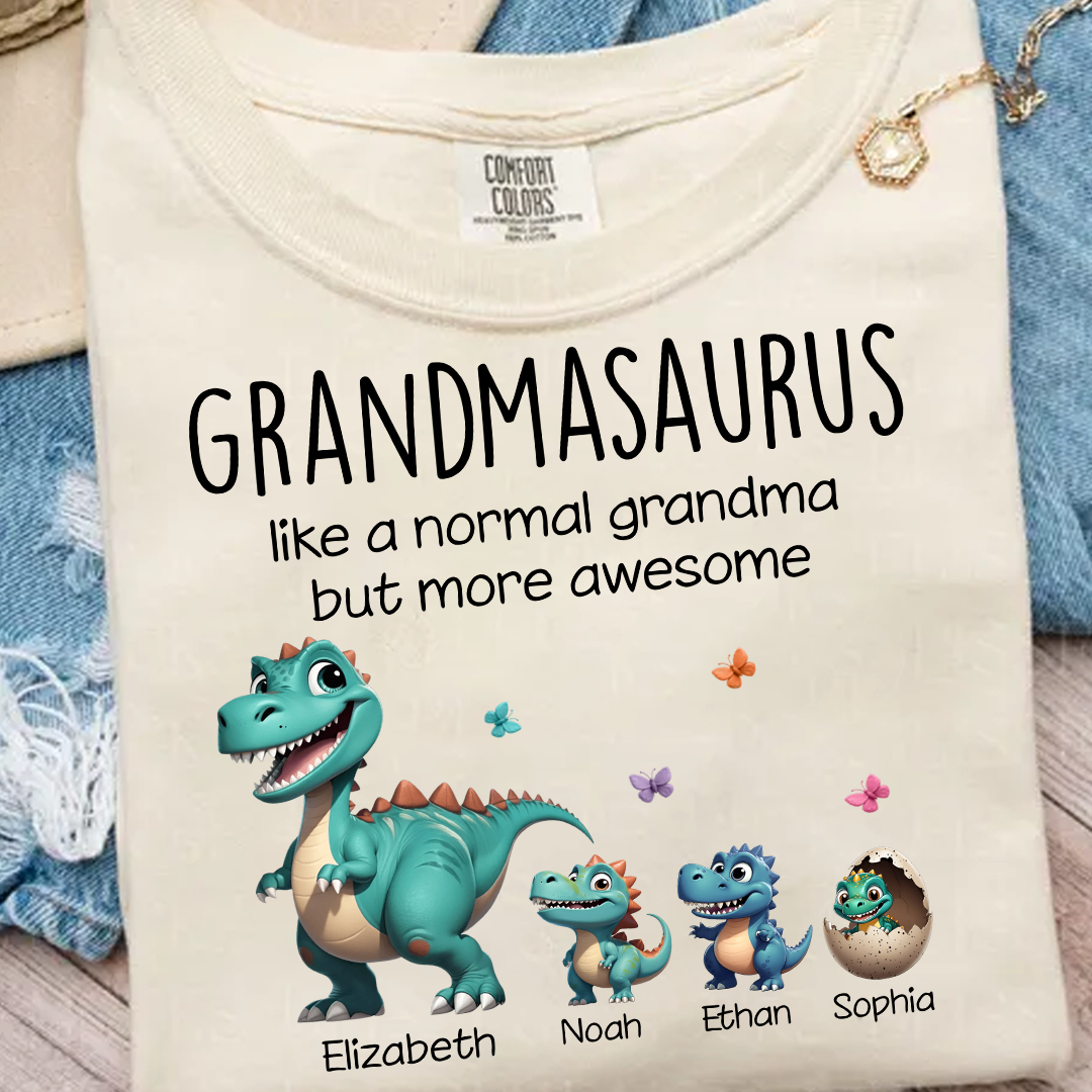 Personalized Grandmasaurus And Grandkids Gift for Grandma