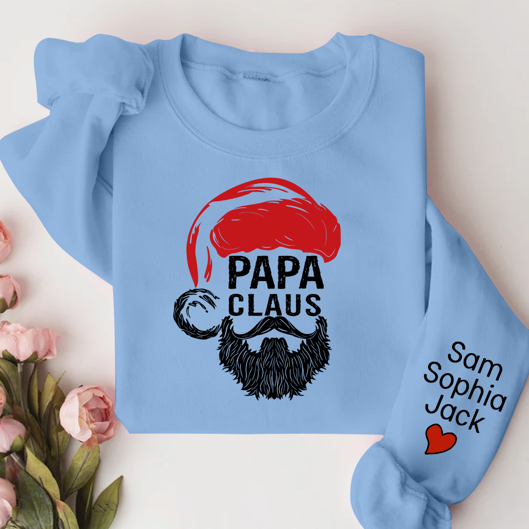 Christmas Papa Claus 2023 Gift Custom Name Kids Sweatshirt