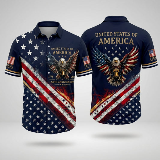 The America 250th Anniversary "Freedom Eagle" Patriotic Button Down Shirt