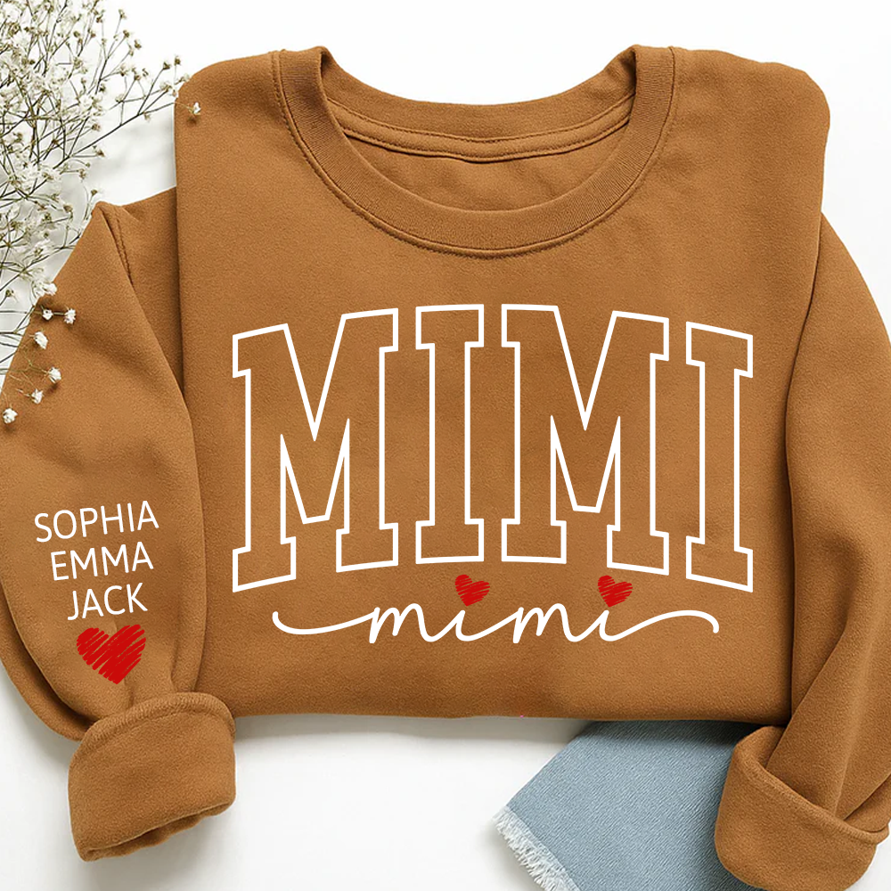 Personalized Mimi And Grandkids Heart Sweatshirt