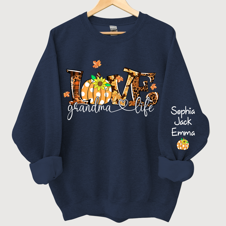 Personalized Love Grandmalife Pumpkin autumn Sweatshirt