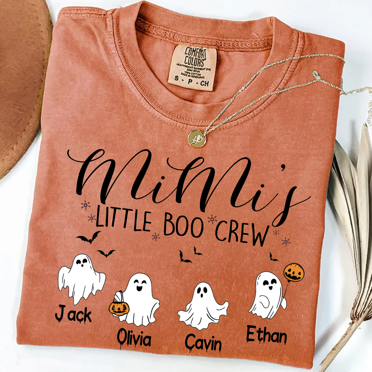 Comfort Colors® Custom Halloween Grandma Shirt, Grandma Boo Crew Shirt, Grandma's Bootiful Crew Shirt