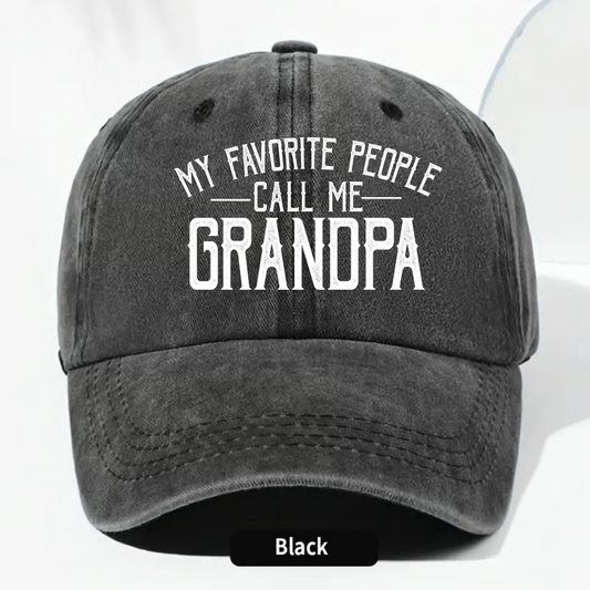 My Favorite People Call Me Love - Personalized Custom Vintage Washed Denim Cap