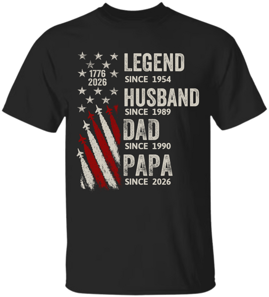 Legend Husband Dad Grandpa Kid Custom Name - Personalized Shirt - American 250th Anniversary Keepsake For Husband, Dad, Grandpa