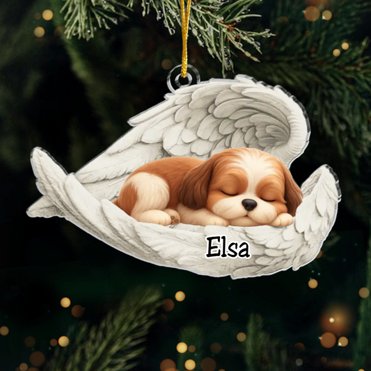 Custom Havanese Angel Ornament – Personalized Sleeping Dog Christmas Gift for Dog Lovers, Pet Memorial Tree Decoration Ornament