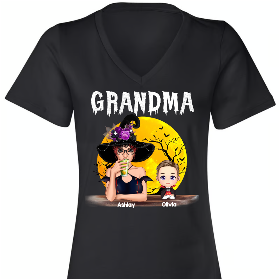 Personalized Grandma And Grandkids Halloween Night, Grandma Gift Halloween TH