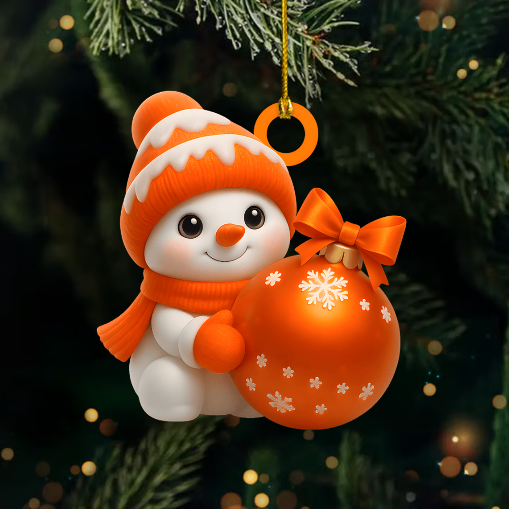 Personalized Snowman Christmas Ornament – Custom Name Cute Snowball Decoration for Kids and Family 2025 Ornament