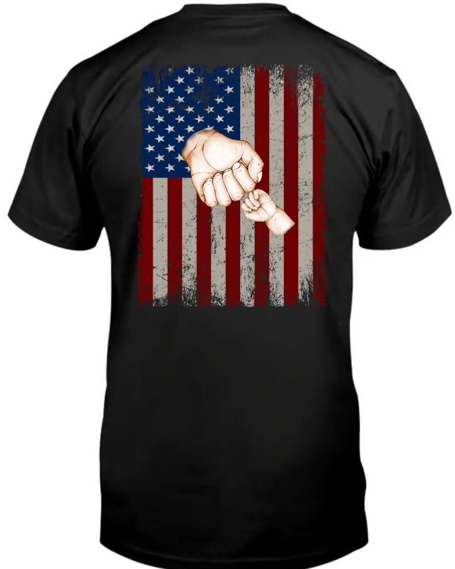 Grandpa Hand Flag With GrandKids, Father's Day Gifts T-Shirt