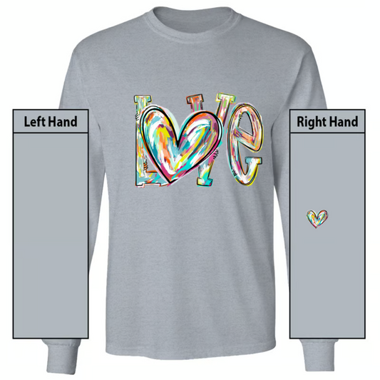 Love Grandma Life Color Clipart Custom Sweatshirt, Custom Grandmalife With Kids Names On Sleeve