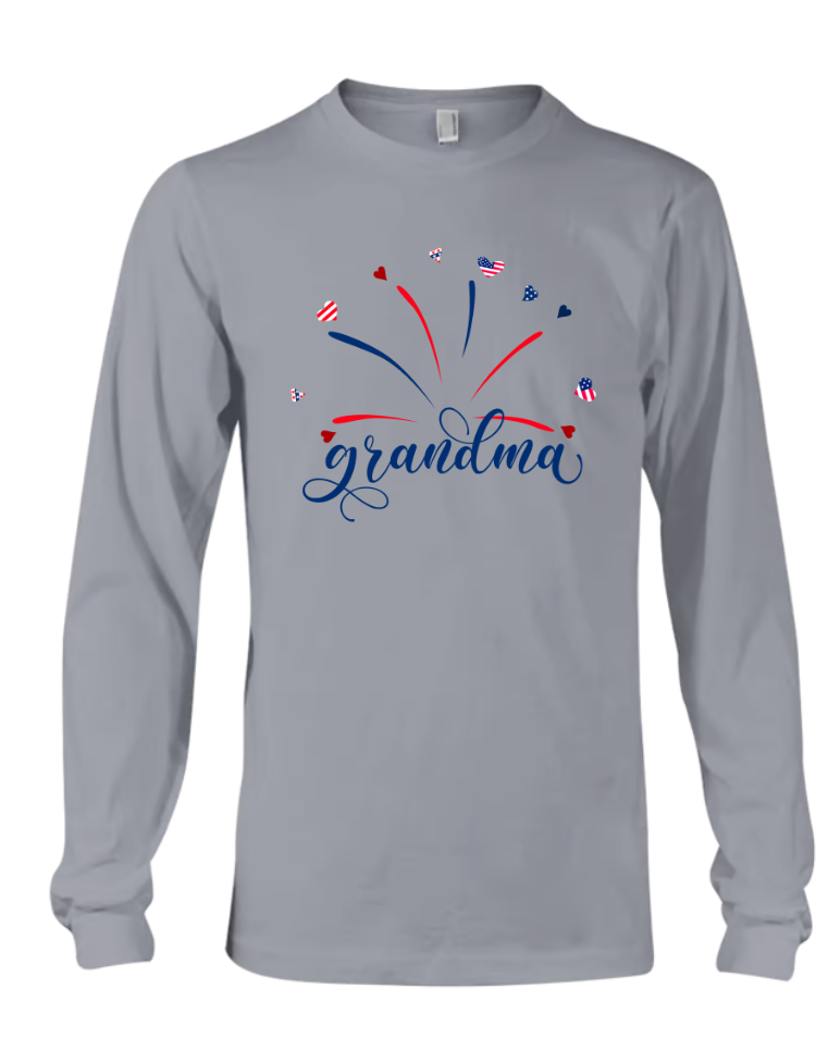 Firework America Flag Grandma And Kids Copy