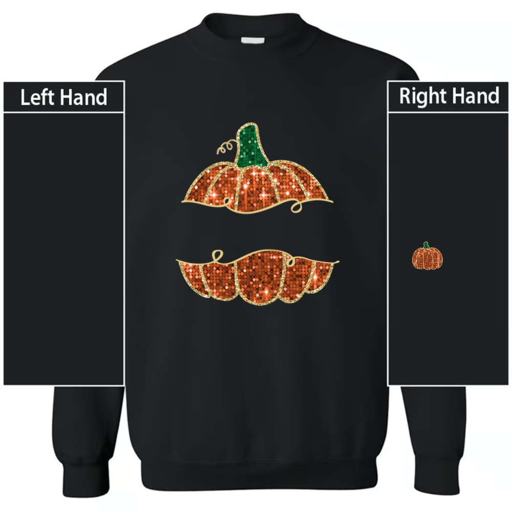 Mimi Sequin Pumpkin And Grandkids Autumn Sweatshirt Copy