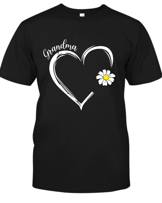 Grandma Daisy Heart Shirt, Custom Grandma With Kids, Mother's Day TH2