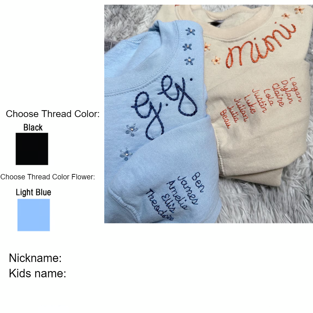 Custom Hand Embroidered Stitched CTH01 Sweatshirt