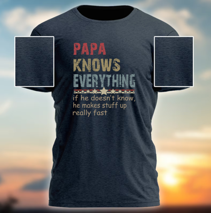 Papa Knows Everything Shirt, Papa Shirt, Fathers day Gift, Birthday Gift for Papa