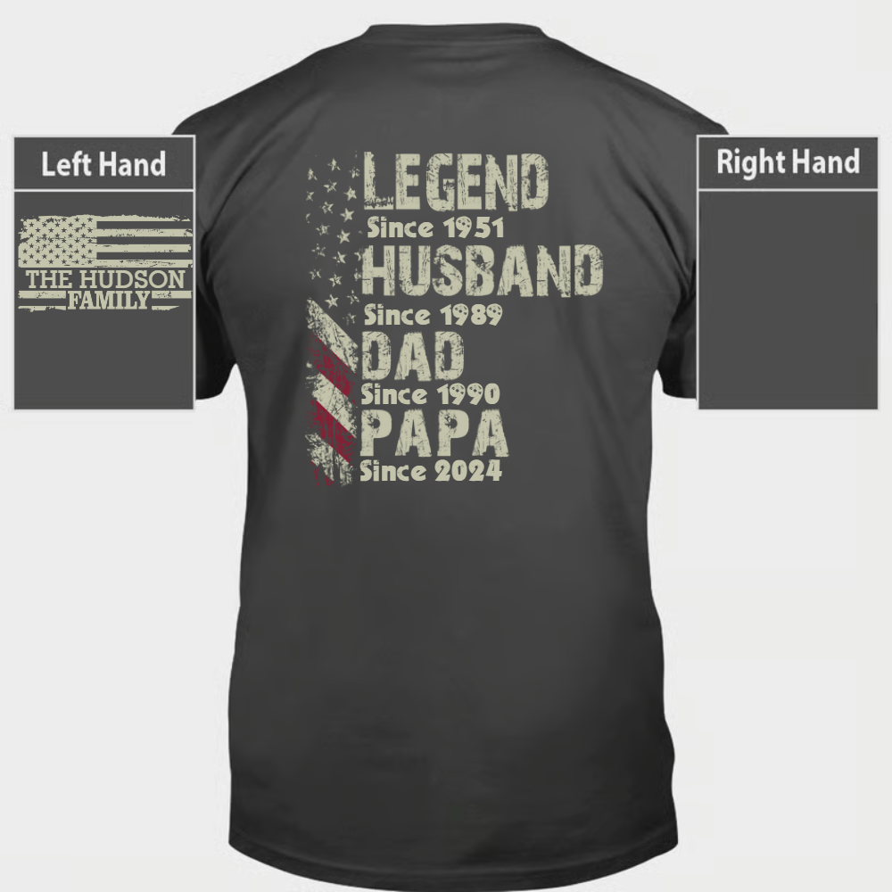 Personalized Legend Husband Dad Papa Since Father's Day T-Shirt