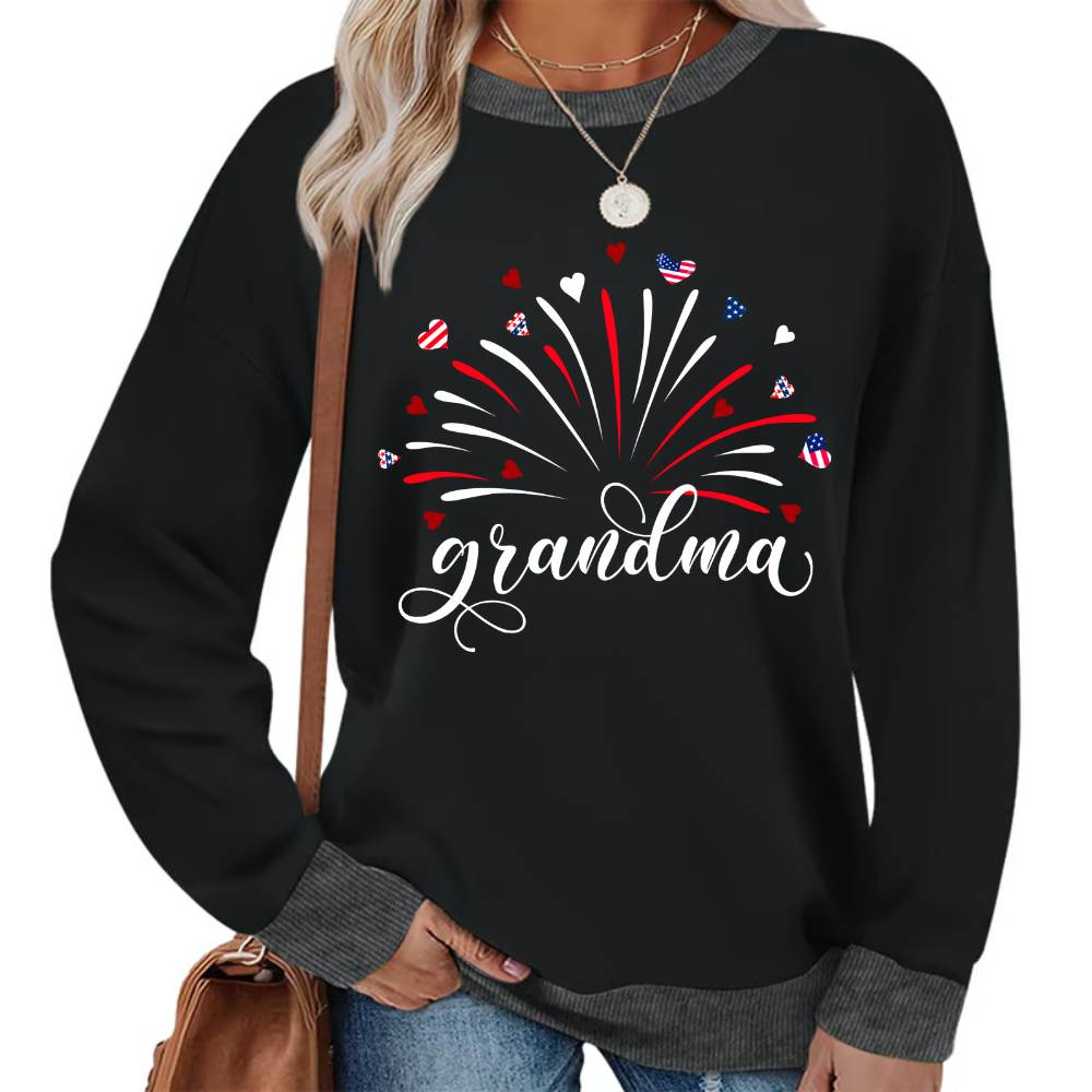 Firework America Flag Grandma And Kids New Sweatshirt