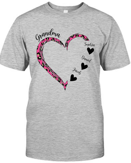 Grandma And Grandkids Heart Leopard CTH01