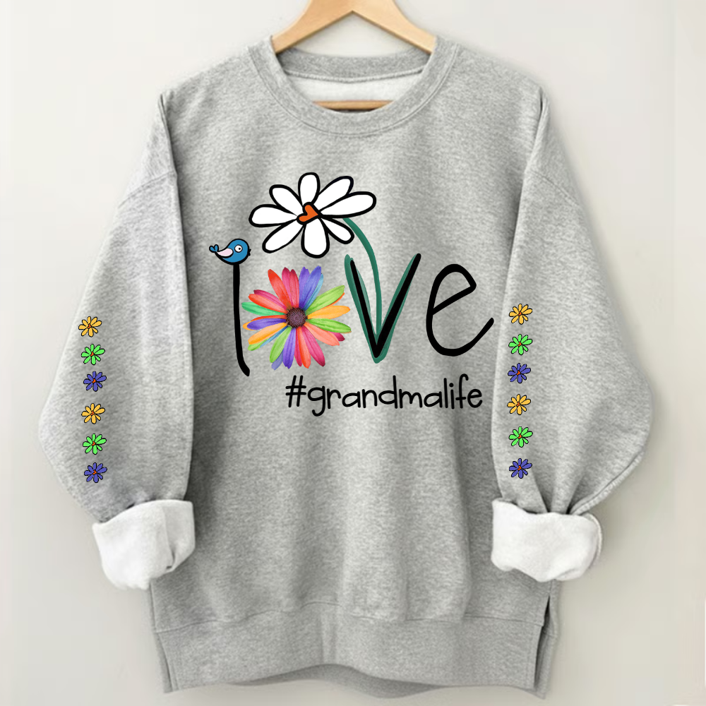 Personalized Love Grandma Life Flower CTH01 Sweatshirt