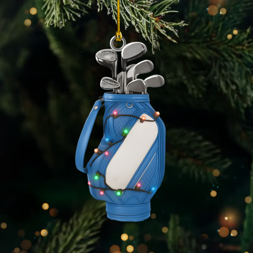 Personalized Golf Ornament 2025 – Custom Name Golf Bag Ornament, Perfect Christmas Gift for Golf Lovers & Players Ornament