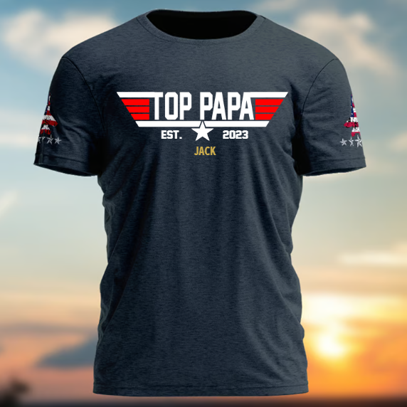 Personalized Gift Top Papa, Grandpa's Birthday, Father's Day Gift Trend T-Shirt