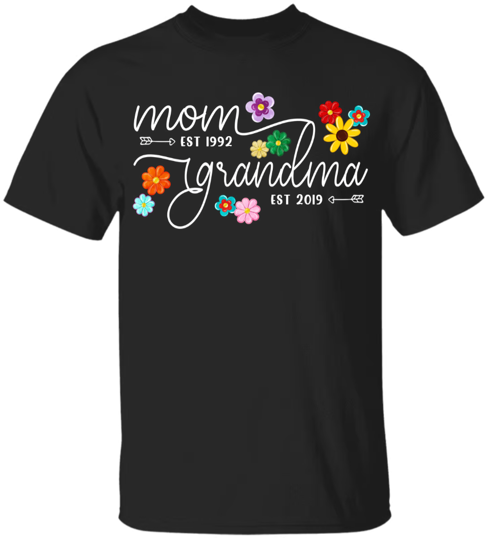 Custom Mom And Grandma Est Sweatshirt Flower Color With Grandkids Hoodie