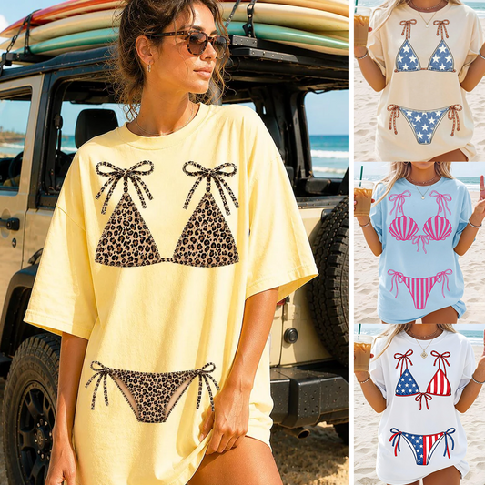 Leopard Swimsuit, Summer Beach Shirt