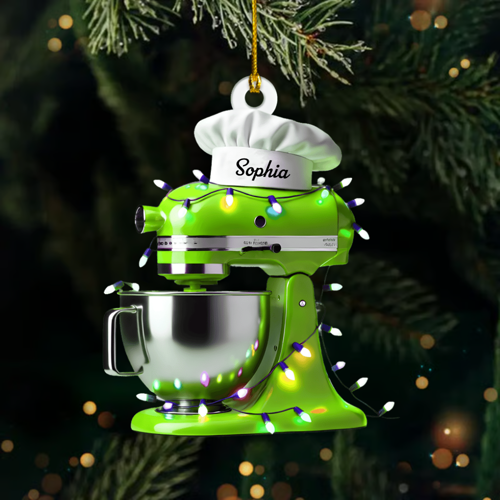 Personalized Mixer Ornament 2025 – Custom Name KitchenAid Mixer Christmas Ornament, Gift for Bakers & Chefs Ornament