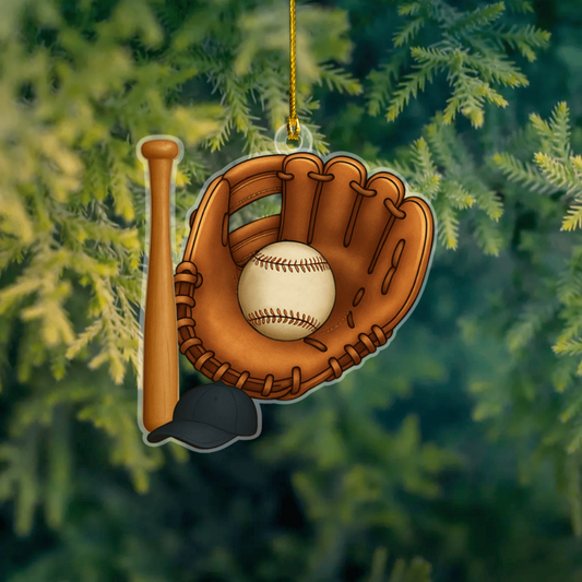 Personalized Christmas Baseball Ornament, Custom Kid's Name
