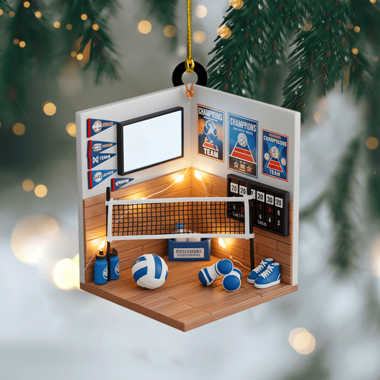 Personalized Volleyball Ornament 2025 – Custom Name Sports Room Christmas Decoration for Players and Coaches Ornament