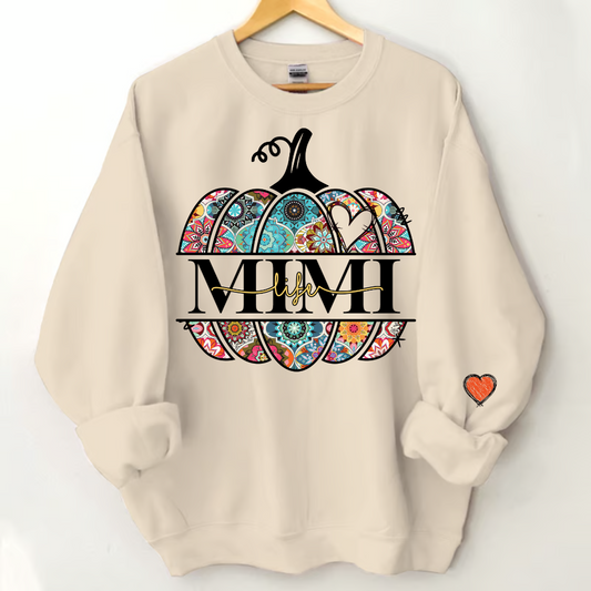 Personalized Pumpkin Mimi Life With Grandkids Fall 2024 Sweatshirt