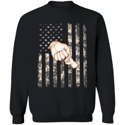 Personalized Papa Flag Army And Grandkids Sweatshirt