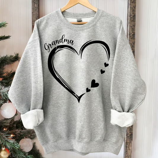 Personalized Grandma Heart Sweatshirt, Grandma Gift, Custom Grandkids Name Sweatshirt