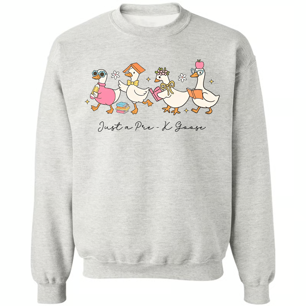 Back to School Goose Preppy Floral Pre-k 1st/2nd/3rd/4th Grade