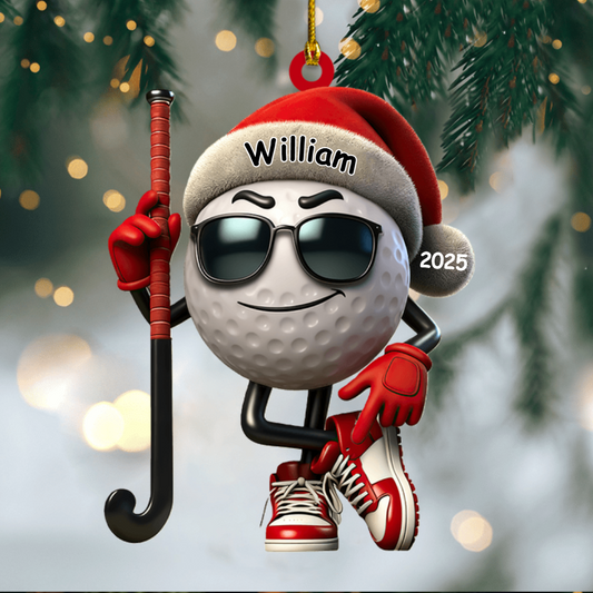 Personalized Golf Ball Ornament 2025, Custom Acrylic Decoration, Funny Christmas Gift For Golf Players And Sports Lovers