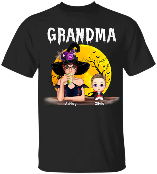 Personalized Halloween Grandma With Grandkids Copy