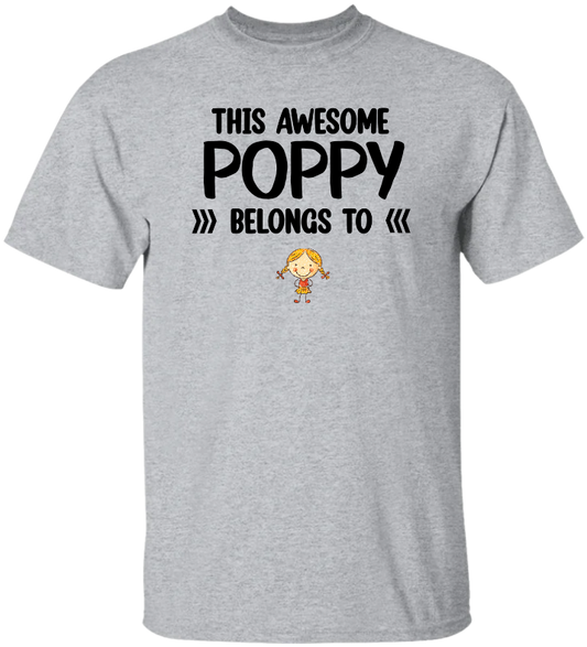 This Awesome Poppy Belongs To, Custom Poppy And Kids, Grandpa Gift TH