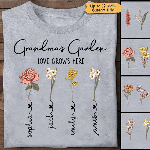 Grandma's Garden Love Grows Here And Grandkids