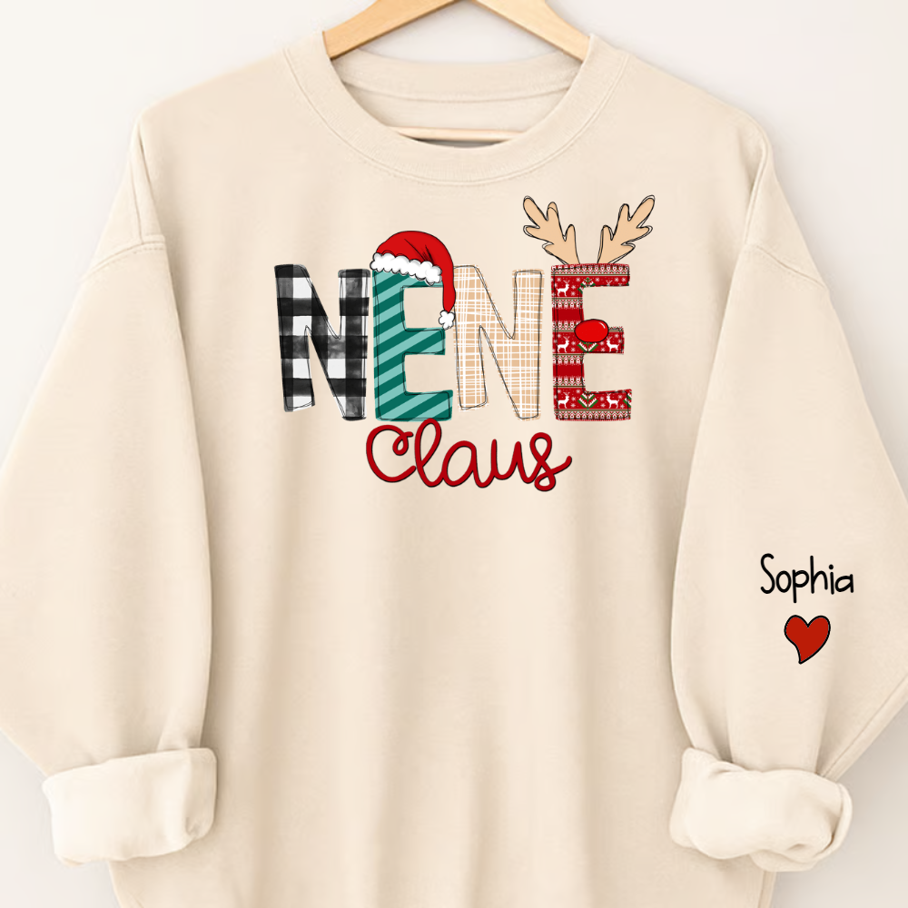 Personalized Gigi Claus Christmas Sweatshirt 2025, Custom Grandma Nana Claus Hoodie, Holiday Gift for Mom and Grandma