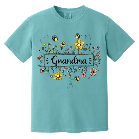 Personalized Grandma Flower Bee And Grandkids Custom Names